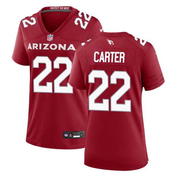 Womens Arizona Cardinals #22 Michael Carter Red 2023 Stitched Jersey Dzhi